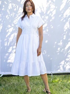 NWT Velvet Heart Emily Button-Front Midi Dress